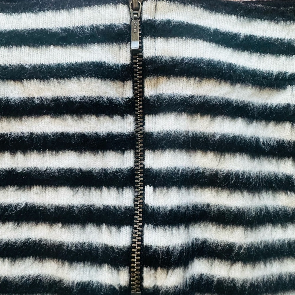 Maeve by Anthropologie Angora Feel Black White Striped SOFT Fully Lined Skirt 8 - Picture 6 of 9